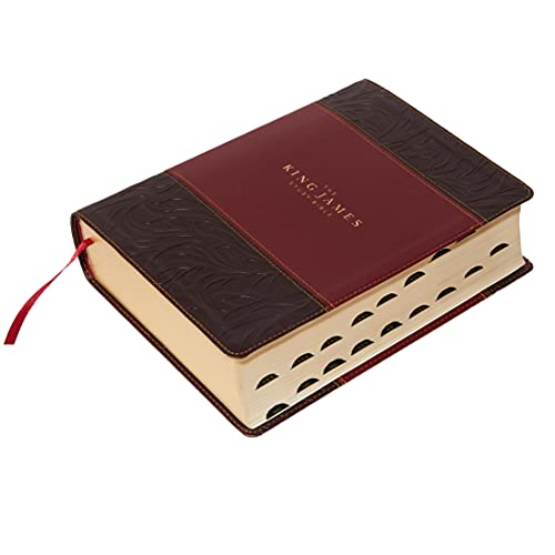 KJV, The King James Study Bible, Leathersoft, Burgundy, Thumb Indexed, Red Letter, Full-Color Edition: Holy Bible, King James Version