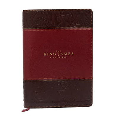 KJV, The King James Study Bible, Leathersoft, Burgundy, Thumb Indexed, Red Letter, Full-Color Edition: Holy Bible, King James Version