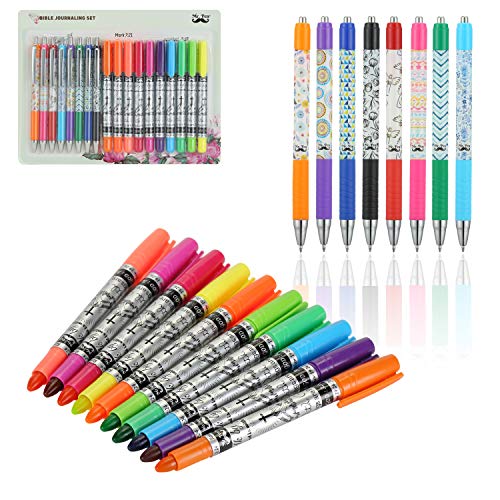 Mr. Pen Bible Journaling Kit, 18 Pack - 10 Gel Highlighters, 8 No Bleed Pens, Bible Pens and Highlighters, No Bleed, Gift