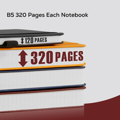 FOCUS DAY Thick Notebook Journals for Writing, Hardcover College Ruled Notebook Lined Journal for School Office Women and Men Work Organization, B5, 7.1'' X 10'', Burgundy, 320 Pages