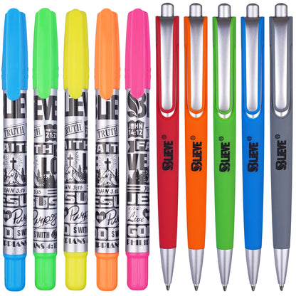 BLIEVE- Bible Study Kit With Gel Highlighters And Pens No Bleed Through, Amazing Bible Highlighter and Pens Fine Tip set Planner Supplies Gifts (10 Pack)